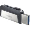 Memorie USB SanDisk Ultra Dual Drive, 128GB, USB 3.1/USB Type-C, Negru/Argintiu