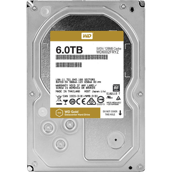 Hard Disk Server WD Gold, 6TB, SATA 3, 7200RPM, 128MB
