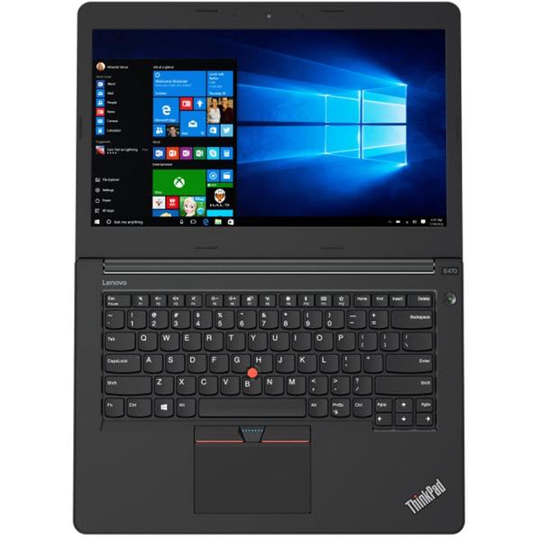 Laptop Lenovo ThinkPad E470, 14.0'' FHD, Core i5-7200U 2.5GHz, 8GB DDR4, 256GB SSD, Intel HD 620, FingerPrint Reader, Win 10 Pro 64bit, Negru