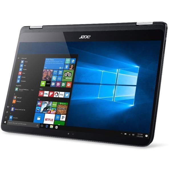 Laptop Acer Spin 7 SP714-51-M8MS, 14.0'' FHD Touch, Core i7-7Y75 1.3GHz, 8GB DDR4, 512GB SSD, Intel HD 615, Win 10 Home 64bit, Negru