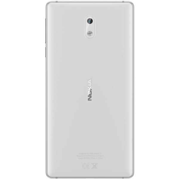 Smartphone Nokia 3, Dual SIM, 5.0'' IPS LCD Multitouch, Quad Core 1.3GHz, 2GB RAM, 16GB, 8MP, 4G, Silver White