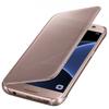 Husa Samsung Clear View Cover pentru Galaxy S7 Edge (G935), Roz/Auriu