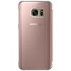 Husa Samsung Clear View Cover pentru Galaxy S7 Edge (G935), Roz/Auriu