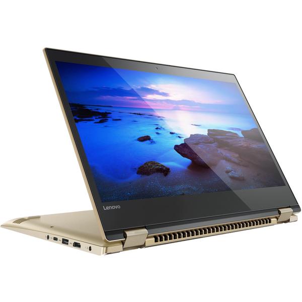 Laptop Lenovo Yoga 520-14IKB, 14.0" FHD Touch, Core i3-7100U 2.4GHz, 4GB DDR4, 1TB HDD, Intel HD 620, Win 10 Home, Auriu