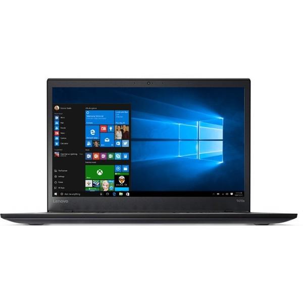 Laptop Lenovo ThinkPad T470s, 14.0'' FHD, Core i5-7200U 2.5GHz, 8GB DDR4, 256GB SSD, Intel HD 620, FingerPrint Reader, Win 10 Pro 64bit, Negru