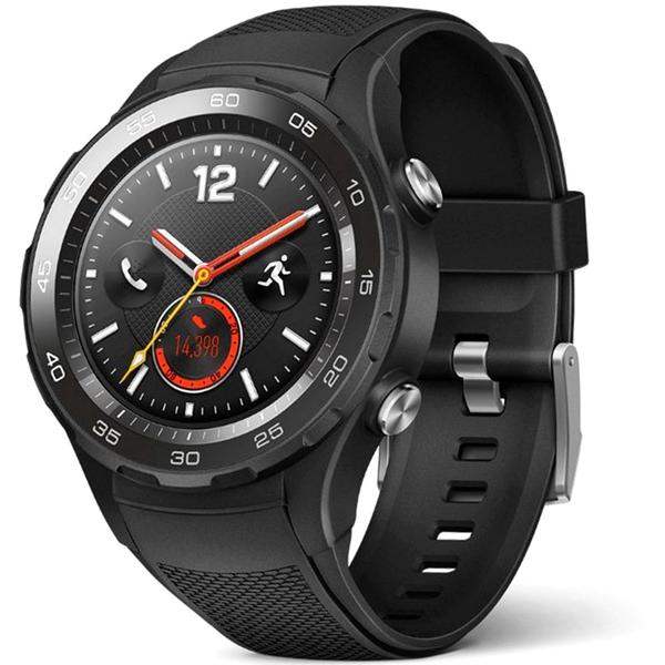 SmartWatch Huawei Watch W2, 1.2'' AMOLED Touch, Quad Core 1.1GHz, 768MB RAM, 4GB, Bluetooth 4.1, 4G/LTE, Curea silicon, Negru