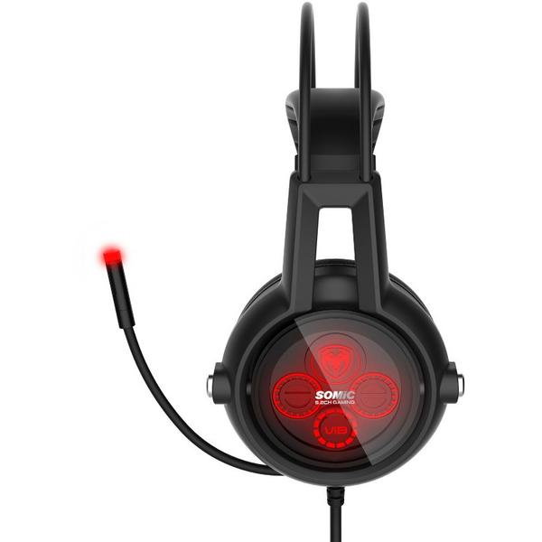 Casti gaming Somic G95X, USB, Negru/Rosu