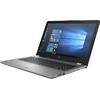 Laptop HP 250 G6, 15.6" FHD, Core i7-7500U 2.7GHz, 8GB DDR4, 256GB SSD, Intel HD 620, Windows 10 Pro, Argintiu