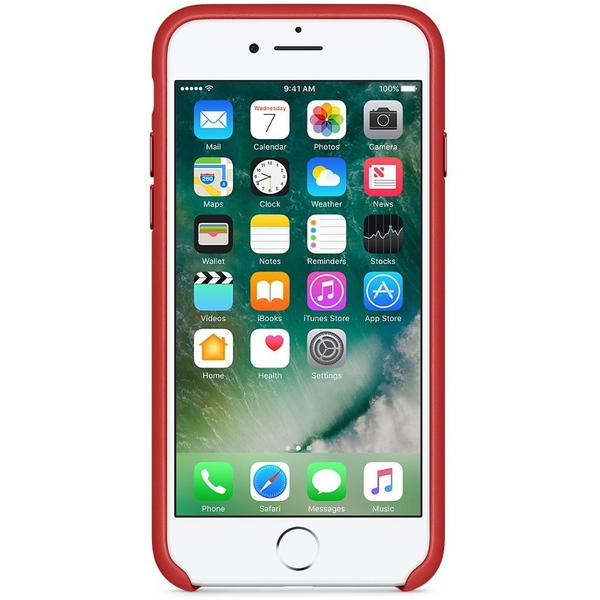 Capac protectie spate Apple Leather Case pentru iPhone 7, Red