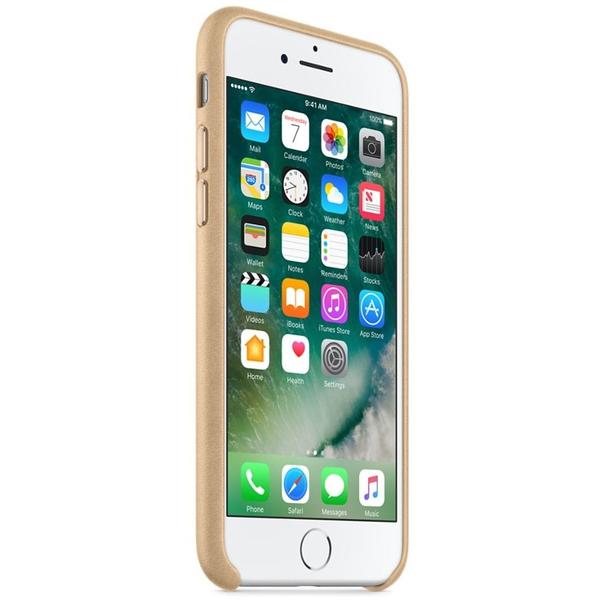 Capac protectie spate Apple Leather Case pentru iPhone 7, Tan