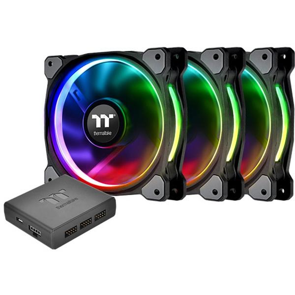 Ventilator PC Thermaltake Riing Plus 14 RGB Radiator Fan TT Premium Edition, 140mm, 3 Fan Pack