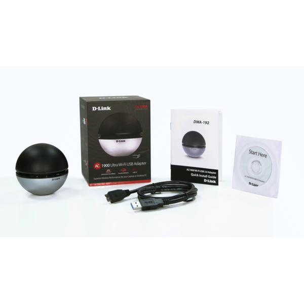 Placa de retea Wireless D-LINK DWA-192, Adaptor, USB 3.0, 802.11 a/b/g/n/ac, 600Mbps + 1300Mbps, Dual Band AC1900