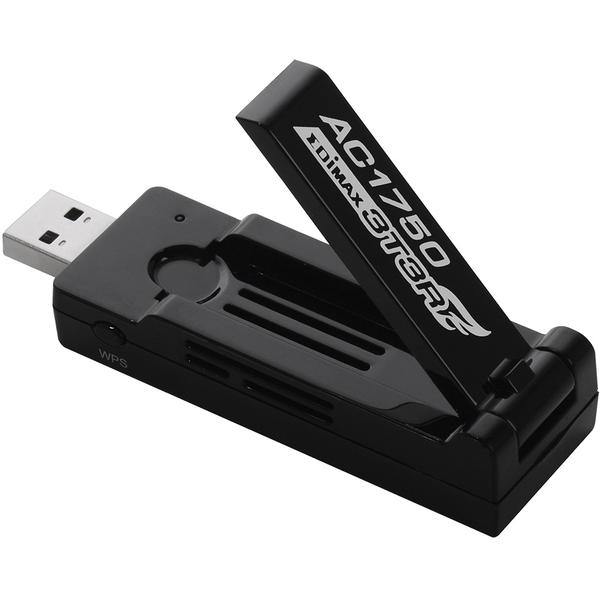 Placa de retea Wireless Edimax EW-7833UAC, Adaptor, USB 3.0, 802.11 a/b/g/n/ac, 450Mbps + 1300Mbps, Dual Band AC1750