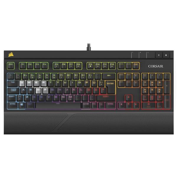 Tastatura Corsair STRAFE RGB LED, USB, Layout EU, Cherry MX Red, Negru