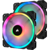 Ventilator PC Corsair LL140 RGB LED Static Pressure, 140mm, 2 Fan Pack