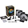 Ventilator PC Corsair LL120 RGB LED Static Pressure, 120mm, 3 Fan Pack