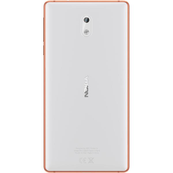 Smartphone Nokia 3, Dual SIM, 5.0'' IPS LCD Multitouch, Quad Core 1.3GHz, 2GB RAM, 16GB, 8MP, 4G, Copper White