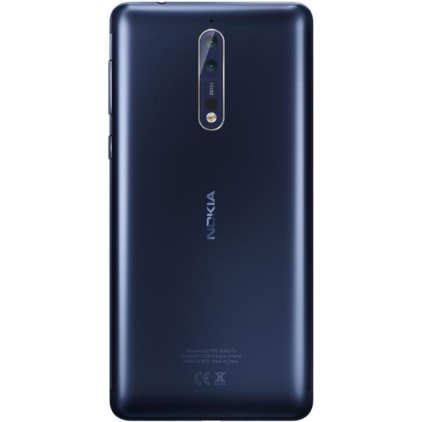 Smartphone Nokia 8, Dual SIM, 5.3'' IPS LCD Multitouch, Octa Core 2.5GHz + 1.8GHz, 4GB RAM, 64GB, Dual 13MP + 13MP, 4G, Tempered Blue