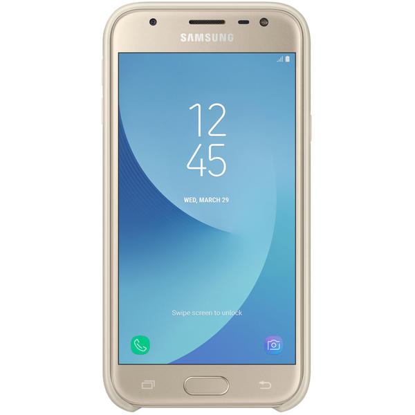 Capac protectie spate Samsung Dual Layer pentru Galaxy J3 2017 (J330), Auriu