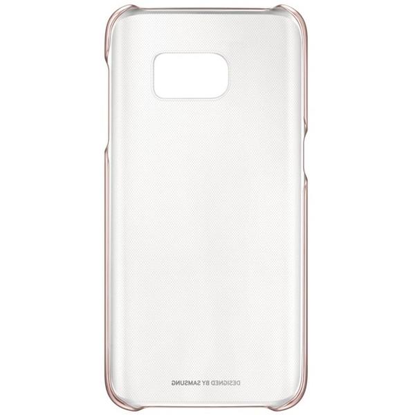Capac protectie spate Samsung Clear Cover pentru Galaxy S7 Edge (G935), Roz/Auriu