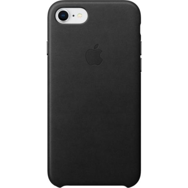 Capac protectie spate Apple Leather Case pentru iPhone 8/iPhone 7, Black