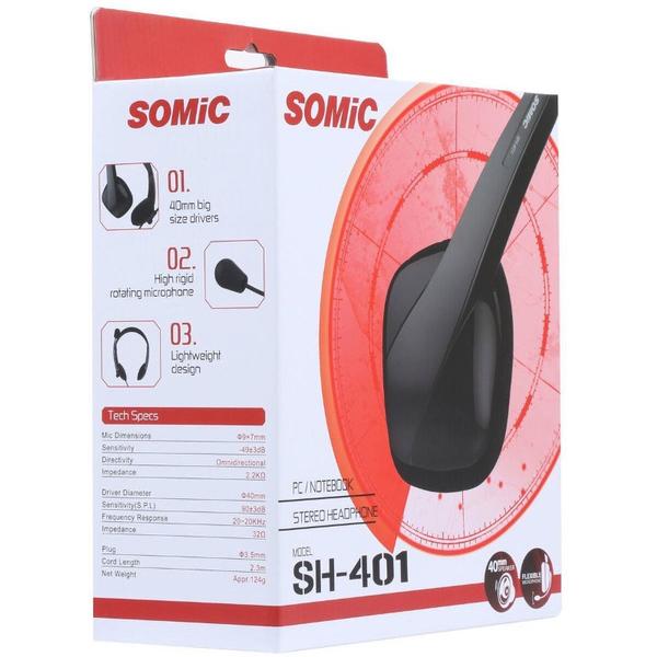 Casti Somic SH-401, Jack 3.5mm, Negru