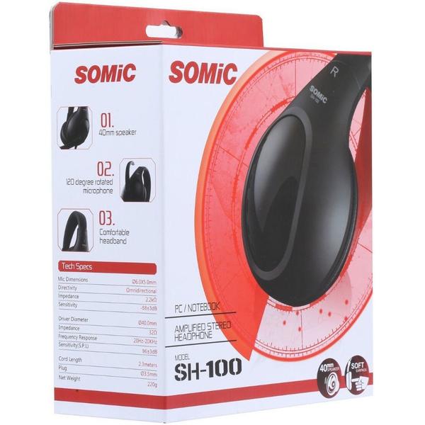 Casti Somic SH-100, Jack 3.5mm, Negru