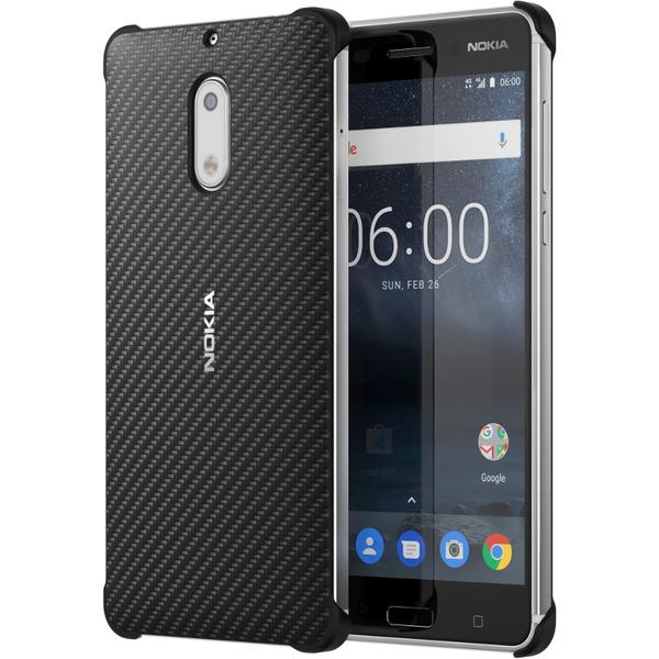 Capac protectie spate Nokia Carbon Fibre Design pentru Nokia 6, Negru