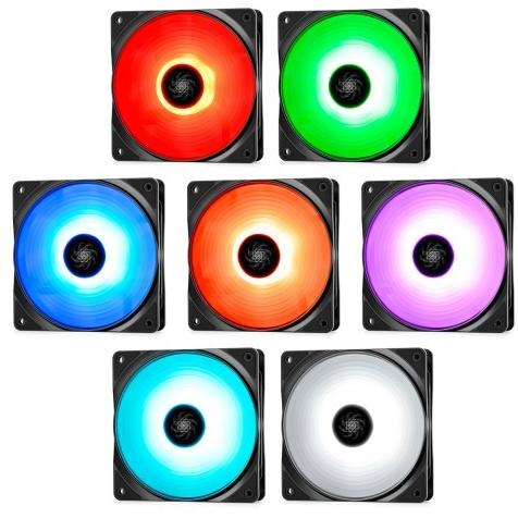 Ventilator PC Deepcool RF120 RGB LED, 120mm, 3 Fan Pack