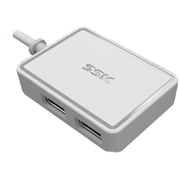 Hub USB SSK SHU200, 4 x USB 2.0, Alb