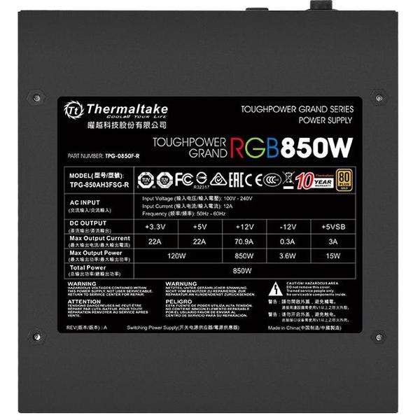Sursa Thermaltake Toughpower Grand RGB, 850W, Certificare 80+ Gold