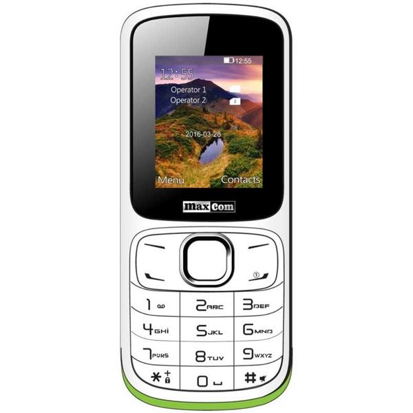 Telefon mobil MAXCOM MM129, Dual SIM, 1.77'', 0.08MP, 2G, Bluetooth, Alb