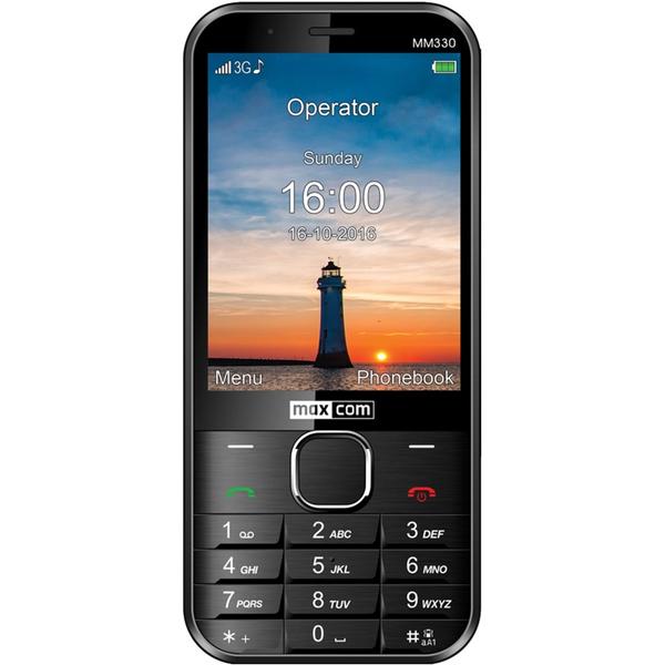 Telefon mobil MAXCOM MM330, Single SIM, 3.2'' QVGA, 5MP, 3G, Bluetooth, Negru