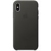 Capac protectie spate Apple Leather Case pentru iPhone X, Charcoal Gray