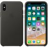 Capac protectie spate Apple Leather Case pentru iPhone X, Charcoal Gray