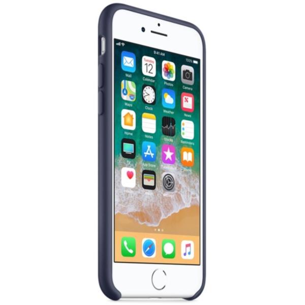 Capac protectie spate Apple Silicone Case pentru iPhone 8/iPhone 7, Midnight Blue