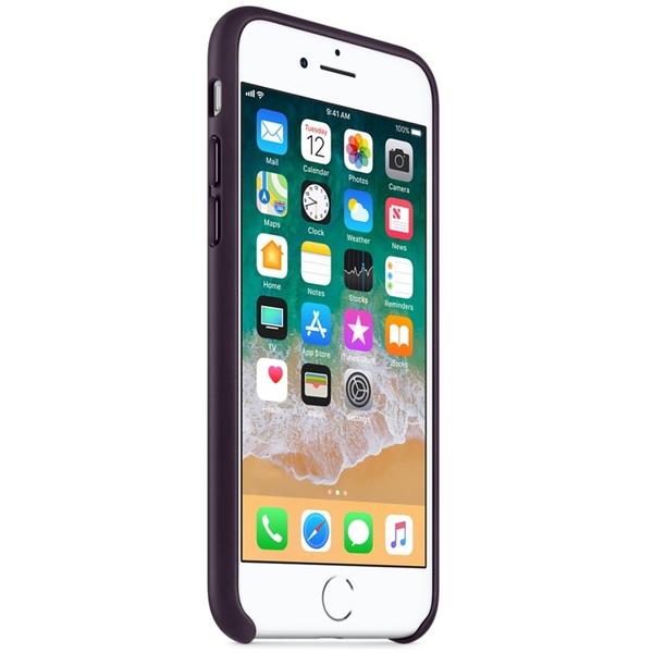 Capac protectie spate Apple Leather Case pentru iPhone 8/iPhone 7, Dark Aubergine