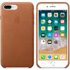 Capac protectie spate Apple Leather Case pentru iPhone 8 Plus /iPhone 7 Plus, Saddle Brown