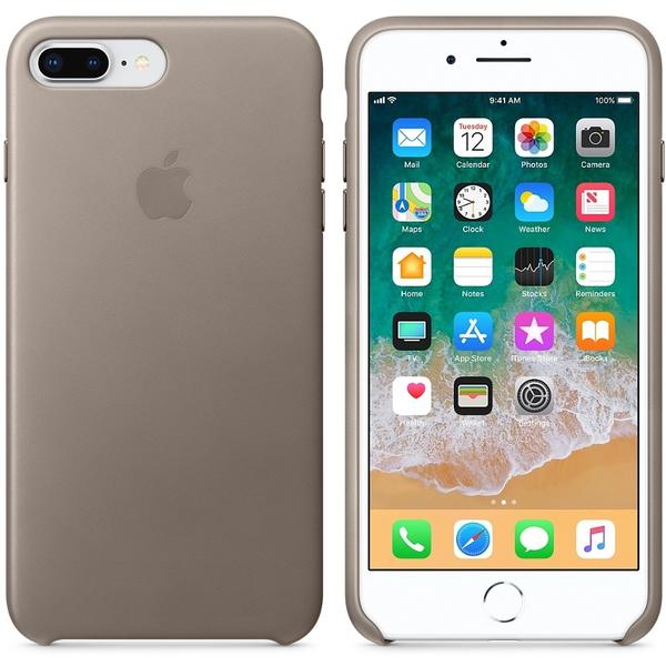 Capac protectie spate Apple Leather Case pentru iPhone 8 Plus /iPhone 7 Plus, Taupe