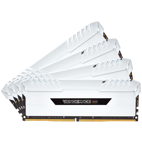 Memorie Corsair Vengeance White RGB LED, 32GB, DDR4, 3200MHz, CL16, 1.35V, Kit Quad Channel