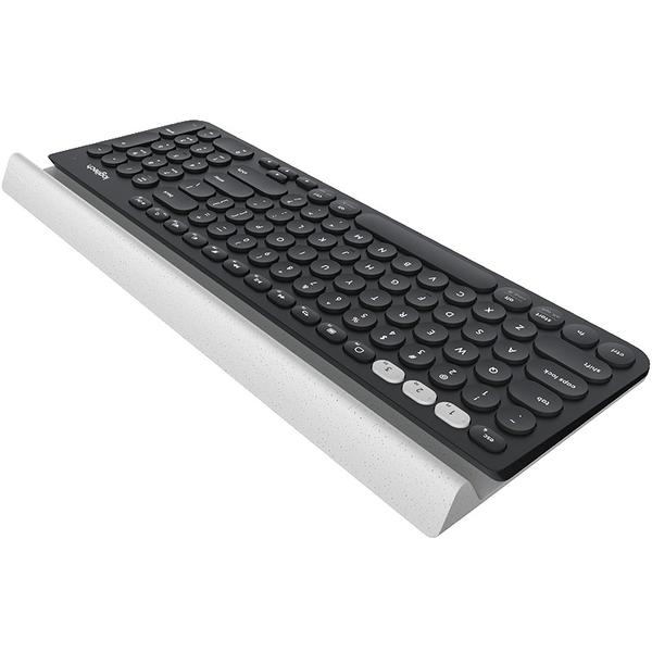 Tastatura Logitech K780, Wireless, USB/Bluetooth, Layout US International, Negru/Alb