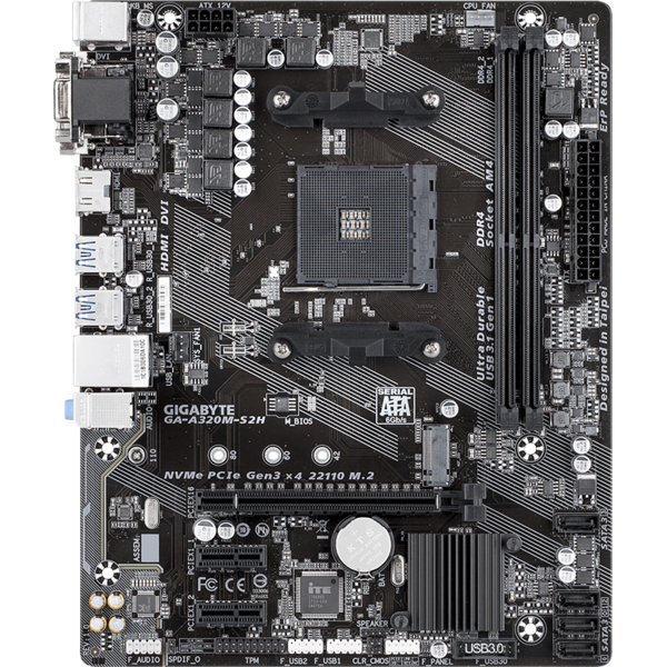 Placa de baza Gigabyte GA-A320M-S2H, Socket AM4, mATX