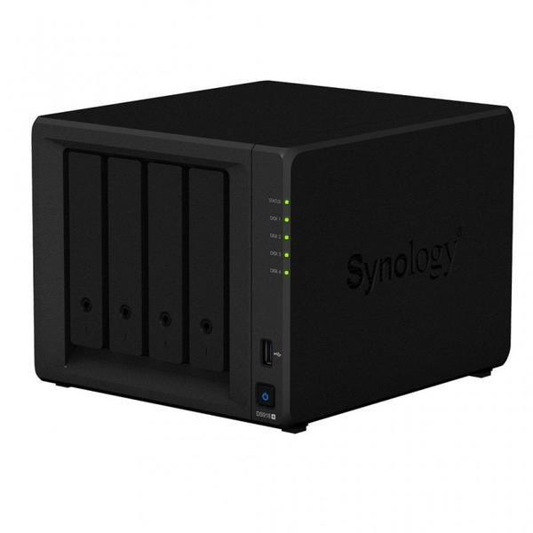 NAS Synology DiskStation DS918+, Intel Celeron J3455 1.5GHz, 4GB DDR3, 4 Bay, 2 x USB 3.0, 2 x LAN, 1 x eSATA