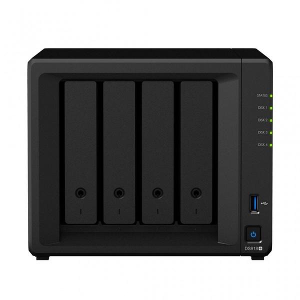NAS Synology DiskStation DS918+, Intel Celeron J3455 1.5GHz, 4GB DDR3, 4 Bay, 2 x USB 3.0, 2 x LAN, 1 x eSATA