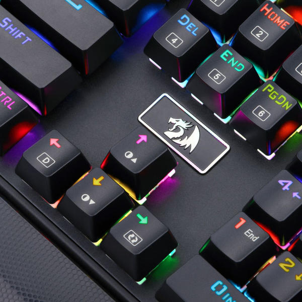 Tastatura gaming Redragon Rahu RGB, USB, Layout US, Negru