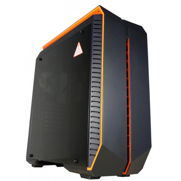 Carcasa Inaza Devastator Black/Orange, MiddleTower, Fara sursa, Negru/Portocaliu