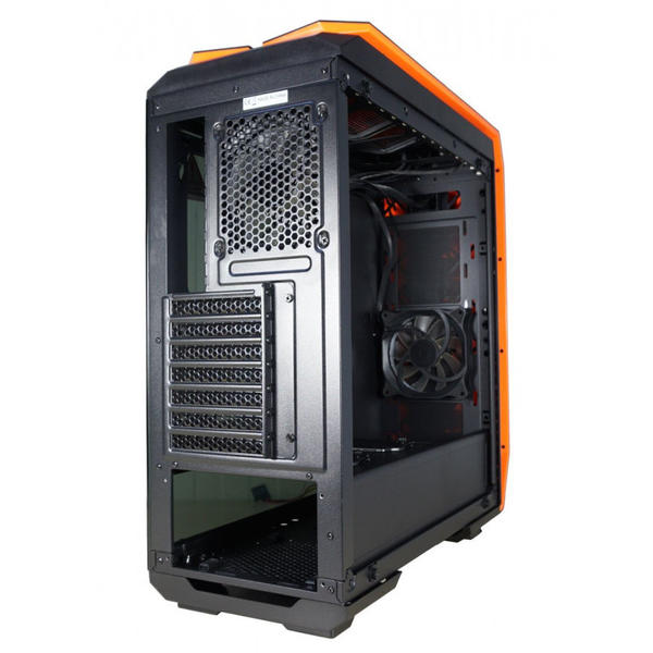 Carcasa Inaza Devastator Black/Orange, MiddleTower, Fara sursa, Negru/Portocaliu