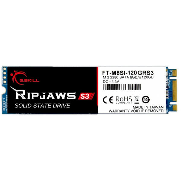 SSD GSkill Ripjaws S3, 120GB, SATA 3, M.2 2280