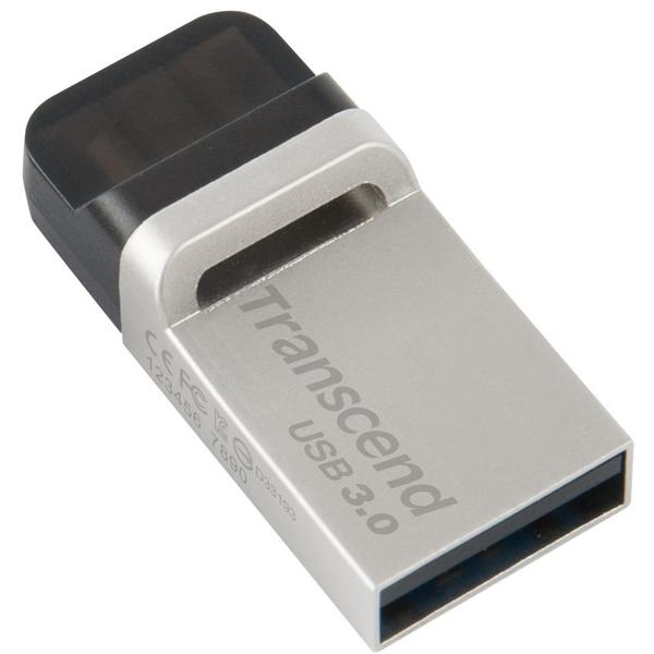 Memorie USB Transcend JetFlash 880, 16GB, USB 3.0/MicroUSB 3.0 OTG, Argintiu