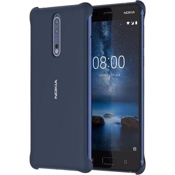 Capac protectie spate Nokia Soft Touch pentru Nokia 8, Albastru